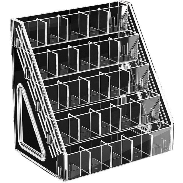 Ultraman Acrylic Card Display Stand - Tiered Desktop Postcard Organizer with Divided Slots