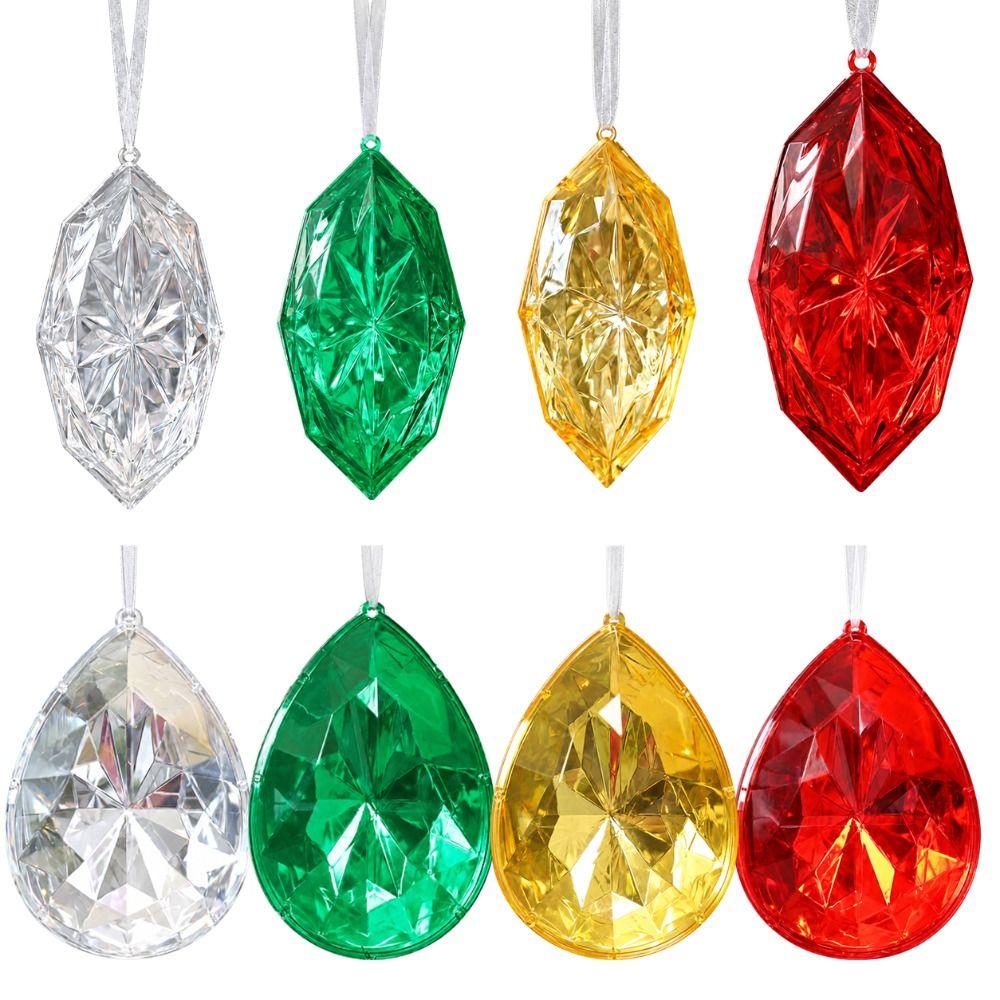 Transparent Crystal Ornament Faceted Faceted Tree Ornament  Christmas Tree Decor