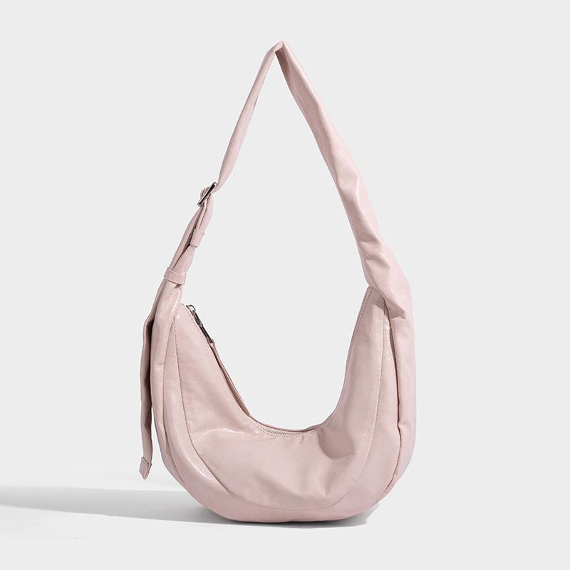 Soft Leather Tote Bag for Women, Large Capacity Single Shoulder Dumpling Bag, 2025 New Style, Solid Color Casual Lazy Style Crossbody Bag for Women
