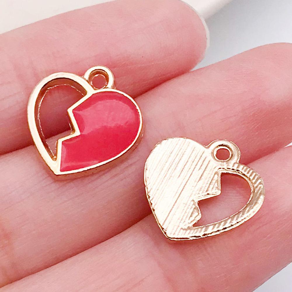Red And Love Heart Peach Jewellery Accessories Diy Bracelet Keychain Necklace Pendant Alloy Oil Drop