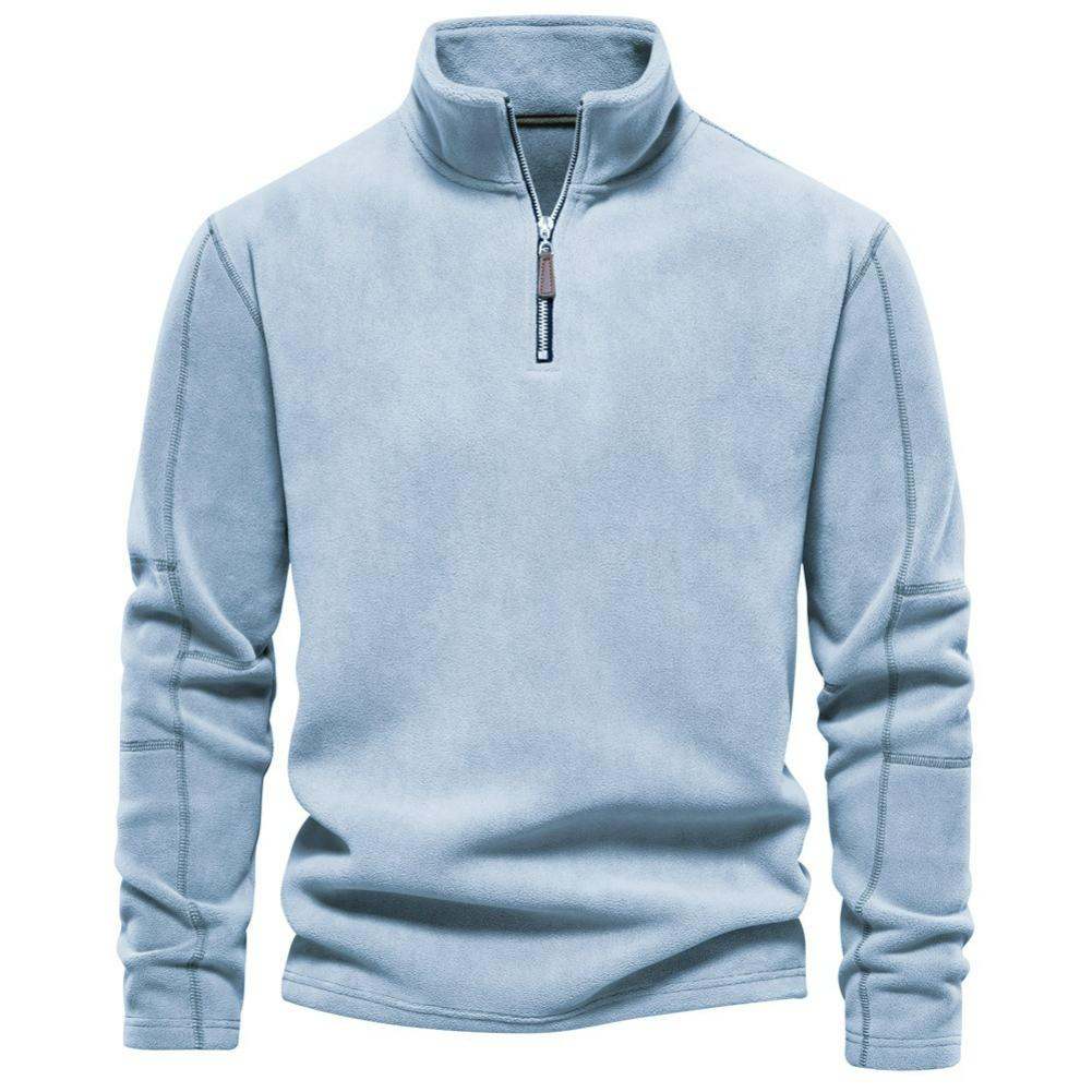 Herren Herbst- und Winter Stehkragen Halbreißverschluss Langarmpullover Stehkragen Trend Alleskönner Herren Polarfleece Oberteil