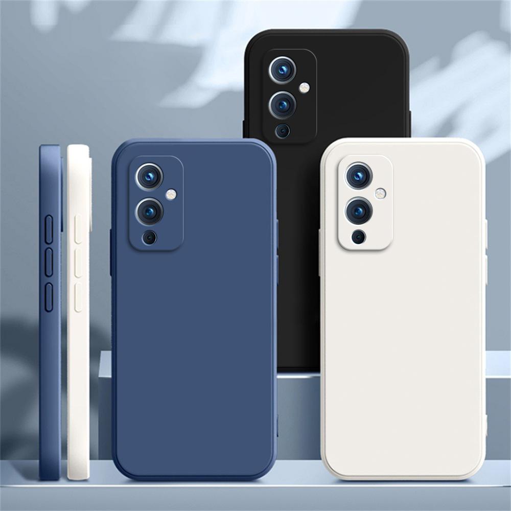 Oryginalne Etui na Telefon dla OnePlus 9 RT 9R T 9RT 5G Ochrona Obiektywu Kwadratowe Płynny Silikon Miękkie Proste Wysoka Jakość Tylna Pokrywa Capa