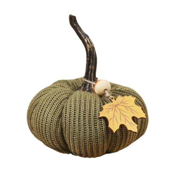 Mini Strikkede Gresskar Skrivebordspynt Høststoff Kunstige Gresskar Håndverk for Høst Takkefest Innhøstingsfestival Halloween Hjemmedekor