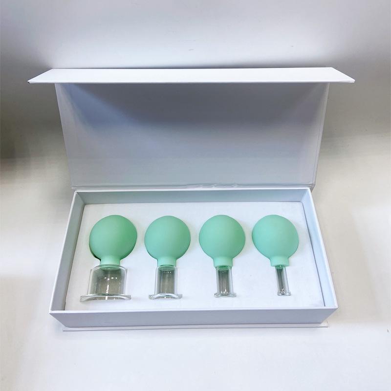 Glass Silicone Cupping Set - Four-Piece for Home & Salon Body Moisture Absorption and Decompression.