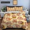 Cute Cartoon Capybara Print Bedding Set Animal Duvet Cover Set King Queen Double Twin Comforter Cover Set For Home Decor