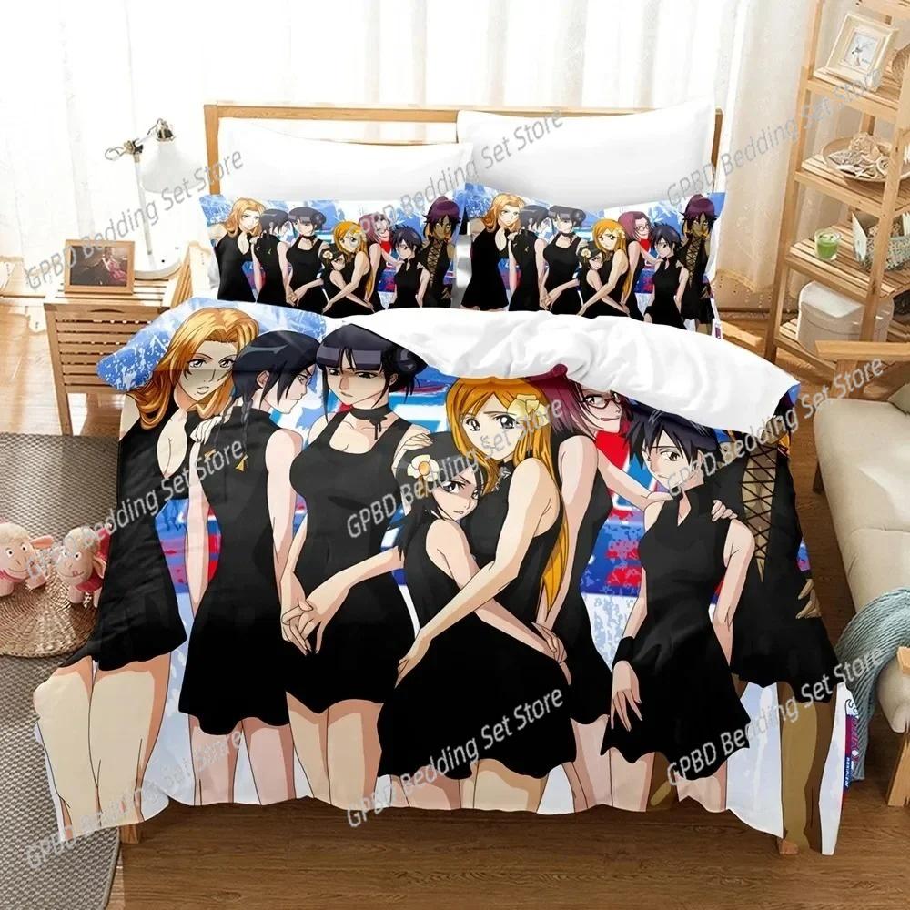 3D Print Anime Bleach Kurosaki Ichigo Beding Set Bedrom Soft Modern Bedspreads Comefortable Soft Duvet Cover Comfortable Quilt Cover Pilowcase