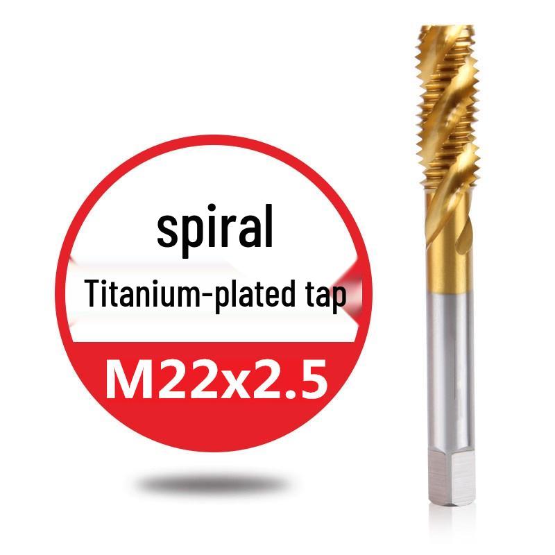 Titanium-Plated Spiral Flute Blind Hole Taps Set (M3-M20)