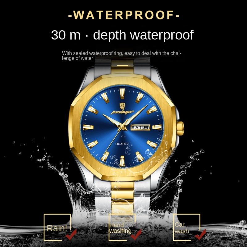 Reloj de Pulsera para Hombre de Moda de Marca Superior Nuevo Correa de Acero Cuarzo Impermeable Luminoso