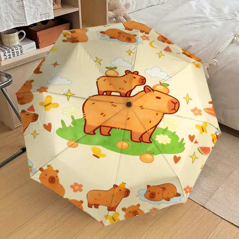 1pc Capybara Summer Pattern Umbrella Design Automatic Opening and Closing Umbrella, High-quality Travel Umbrella,  C1128153