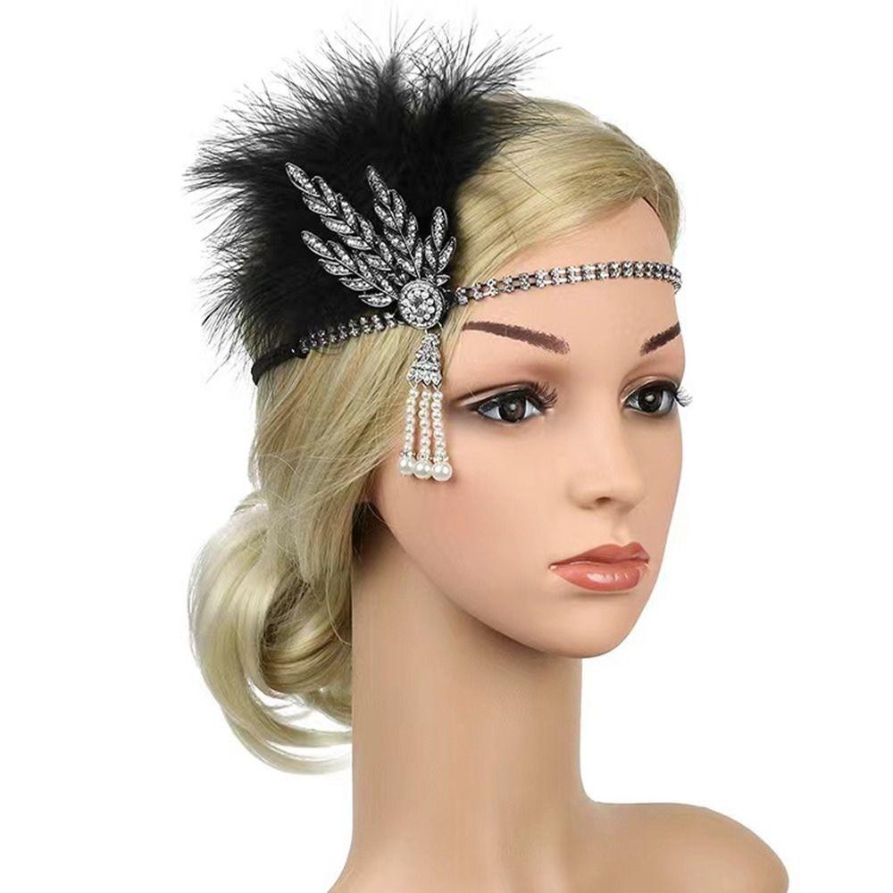 Korean Style Headband Sequin Hair Band Feather Headwear Masquerade Party Hair Accessories