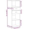 VidaXL Highboard White 45x42.5x124 Cm Engineered Wood, Buffet, Cupboard, Sideboard, Cabinet, Storage Cabinet, 846166