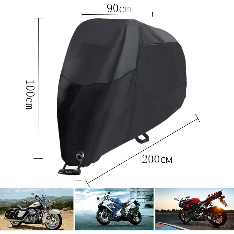 Motorcycle Cover, Scooter Cover, Waterproof, 210D Thick [Latest Model 200*90*100cm], Heat Resistant, Thick, Super Water Repellent Oxford Fabric,