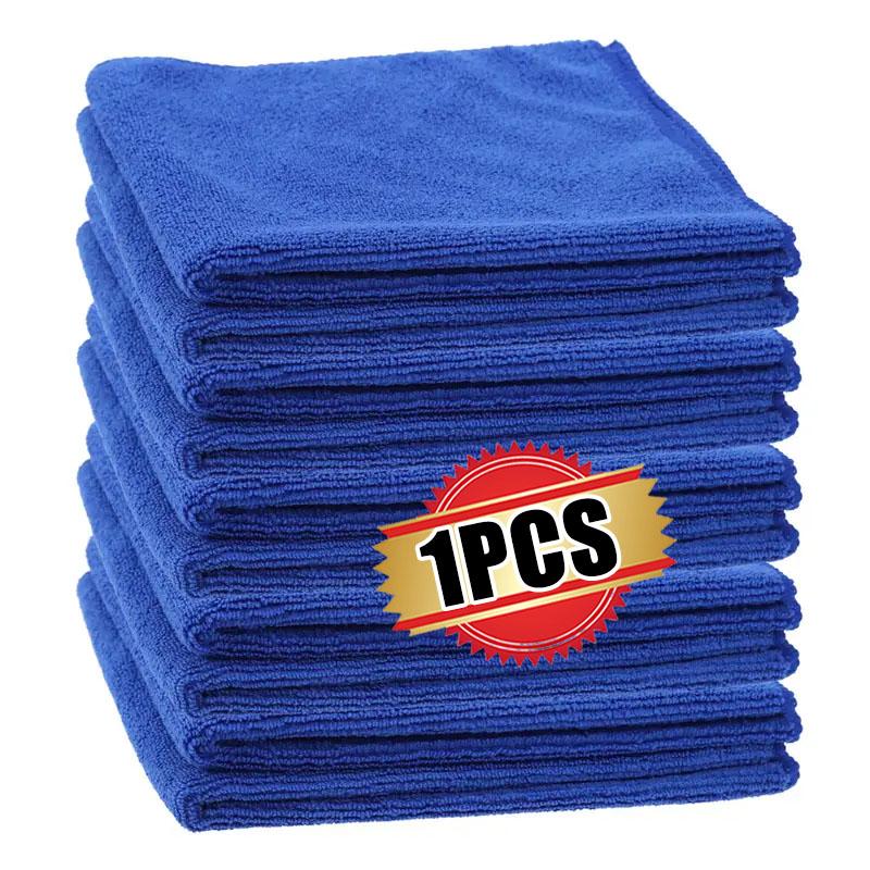 

1/12 шт. Полотенца из микрофибры Ткань для сушки автомобиля Синий Уход за автомобилем Детейлинг Чистка Полировка Пыльник Дом Кухня Моющие тряпки