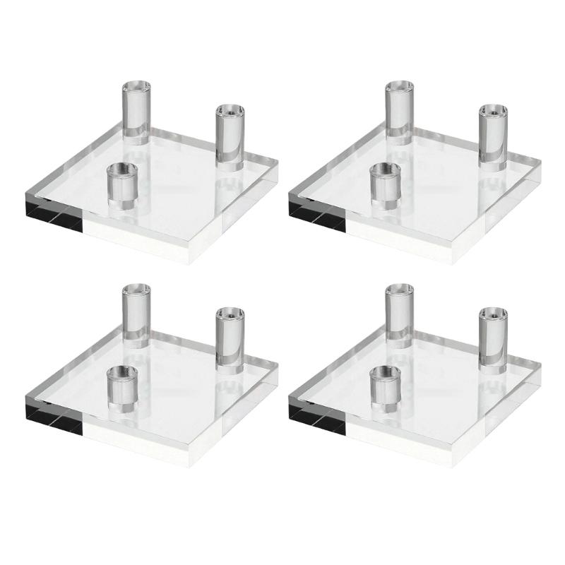 

Набор из 4 прозрачных акриловых подставок для маленьких коллекционных предметов и жеод минерального агата, держатель для дома или офиса S