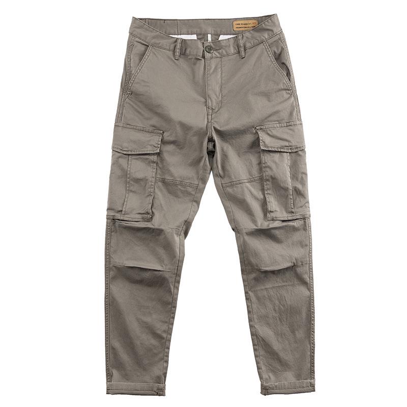 Men s Korean Straight-Leg Loose Workwear Pants, Summer Casual Multi-Pocket Design M