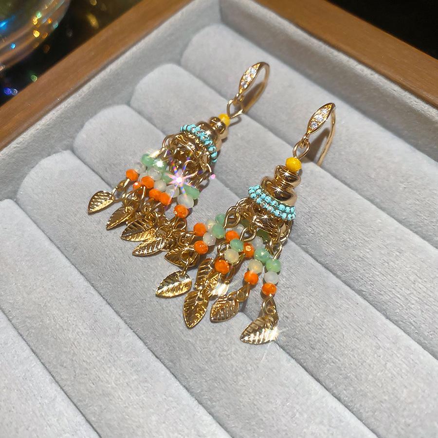 French Court Style Silver Needle Zircon Rectangular Earrings Exquisite Light Luxury High-end Stud Earrings Exaggerated Earrings Women