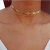 Trendy Fishbone Sequin Necklace: Elegant Women's Metal Clavicle Chain