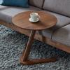 Nordic Style Solid Wood Side Table Sofa Side Table Living Room Small Coffee Table for Small Spaces Bedroom Rustic Walnut