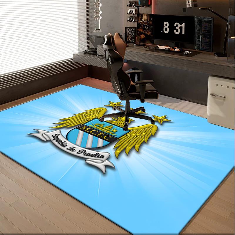 1PC rug Football Manchester Crest Carpet, Chair Rug,Area Rug for Office Bedroom living rooms bedroom, Doormat decor Christmas fan gifts