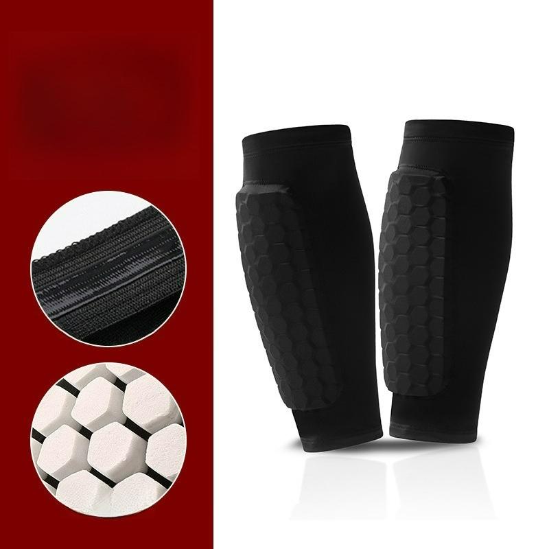 1 Pair Honeycomb Padded Soccer Shin Guards Breathable Football Shin Pads for Kids Adults Athletes XS чёрный