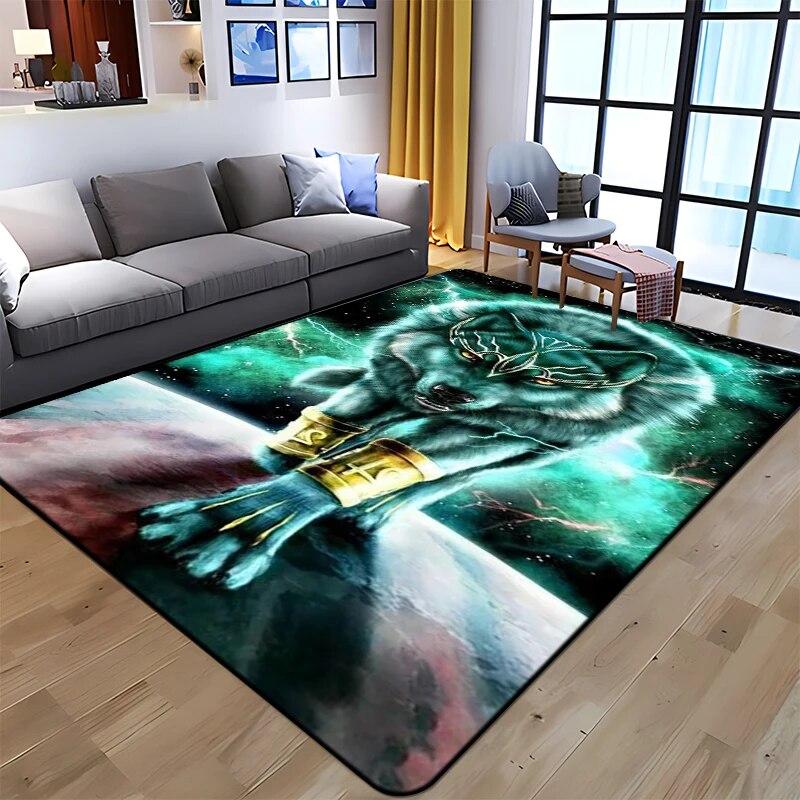 Best Selling Wolf Art Printed Carpet for Living Room Large Area Rug Soft Mat E-sports Chair Carpets Alfombra Gifts Dropshopping