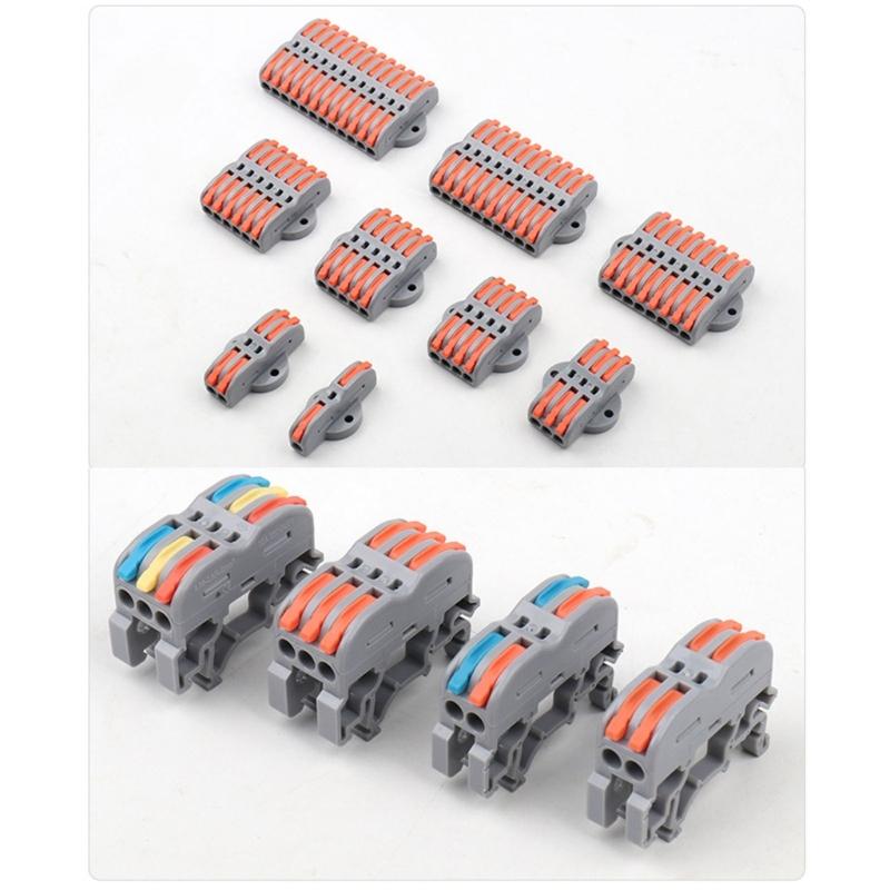 10Pcs Quick Wire Connector Push In Electrical Terminals Block For Soft And Hard Wires Quick Installation Enduring