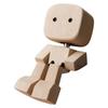 Shaking Wooden Man Statue Handmade Shaking Feet Wooden Doll For Home
