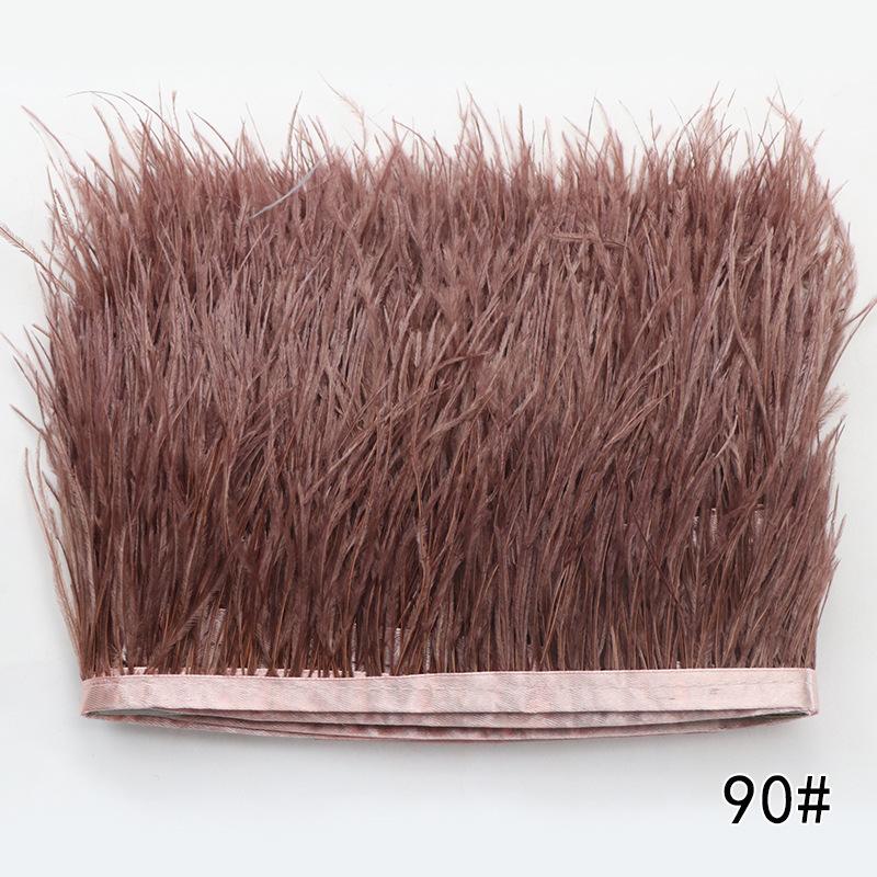 2M Ostrich Feather Cloth Edge 8-10 Cm Cuffs Clothing Skirt Decorative Accessories Color Ostrich Feather Cloth With Feathers