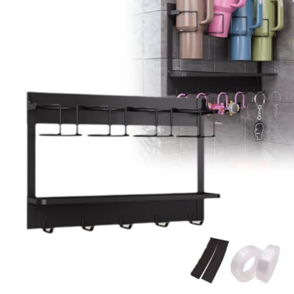 Wall-mounted Fridge Cup Holder Metal Water Bottle Organizer  Easy Installation