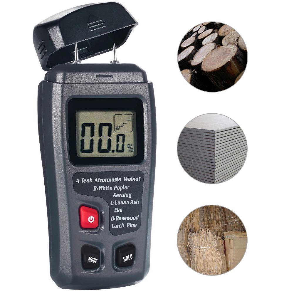 Handheld Digital LCD Display Wood Moisture Timber Humidity Meter Tester Sensor