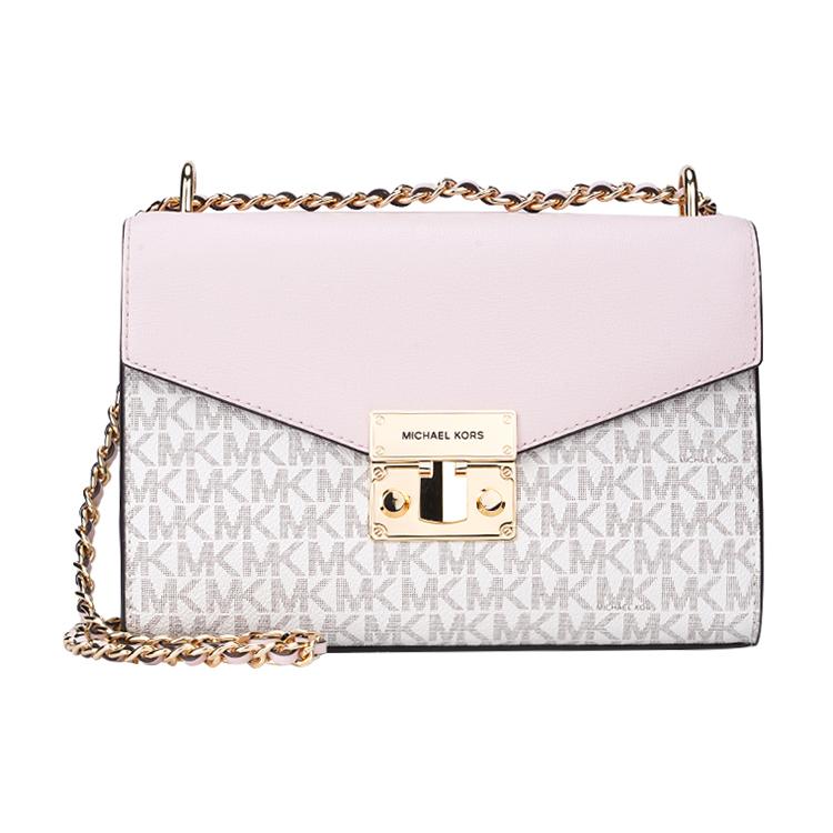 

New MICHAEL KORS Rose Artificial Leather Crossbody Bag, Shoulder Bag Women s White & Pink 35T0GXOL2B-640 23.1*8.1*17.0CM