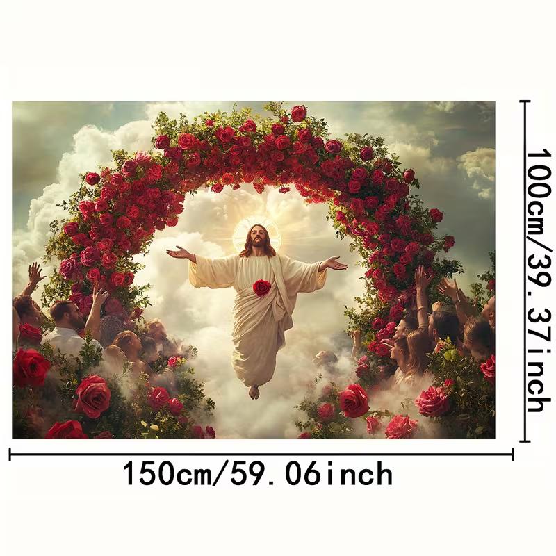 2D Divine Jesus Backdrop, Christian Event Party Background Cloth