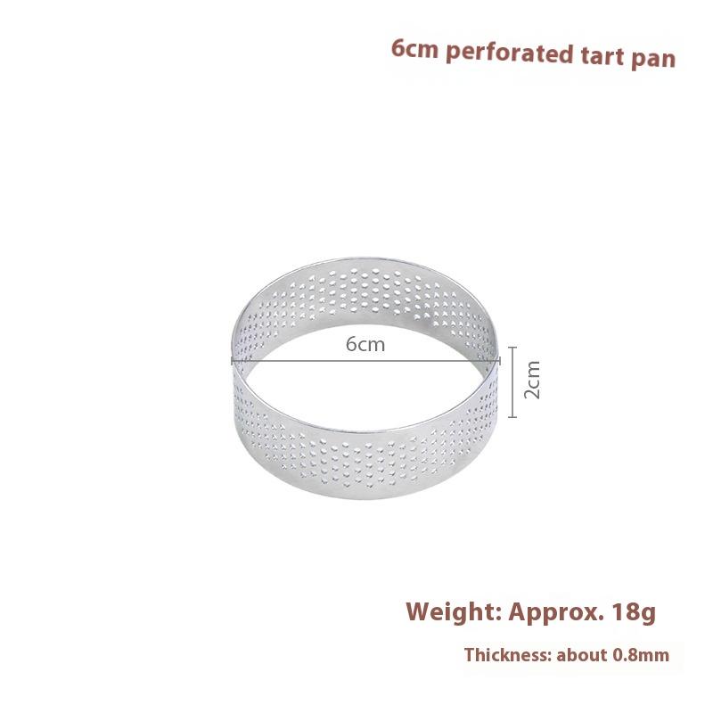 5/6/7/8/9/10 Cm Perforated Tart Rings With Hole Stainless Steel Tart Bottom Tower Fruit Pie Quiches Cake Ring Mousse Baking Mold