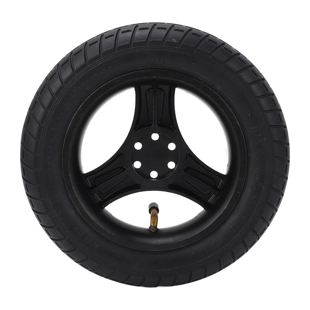 10x2 Inch Rear Wheel with Aluminum Alloy Hub 6 Holes Low Noise Inflatable Caster Tire for Hand