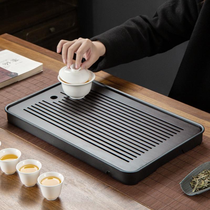 1Pcs Portable Bamboo Tea Tray Small Household Simple Kung Fu Set Drainage Storage Dry and Wet Dual Use