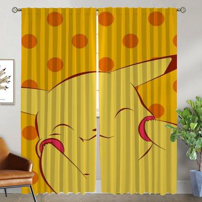 Elegant Room Curtains for Camera P-pokemones Living Room Curtain Home Interior Curtains 2 Pieces Partition Shades Kitchen Child