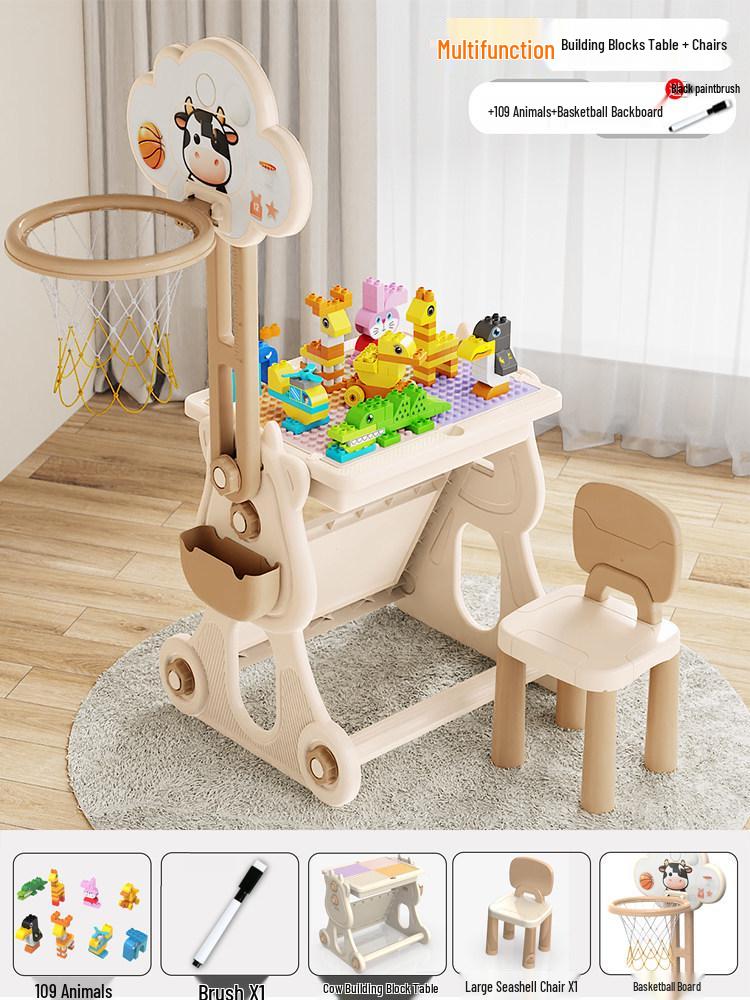 2026 New Model: Children's Educational Building Block Table, Multifunctional Puzzle Game for Ages 3-6
