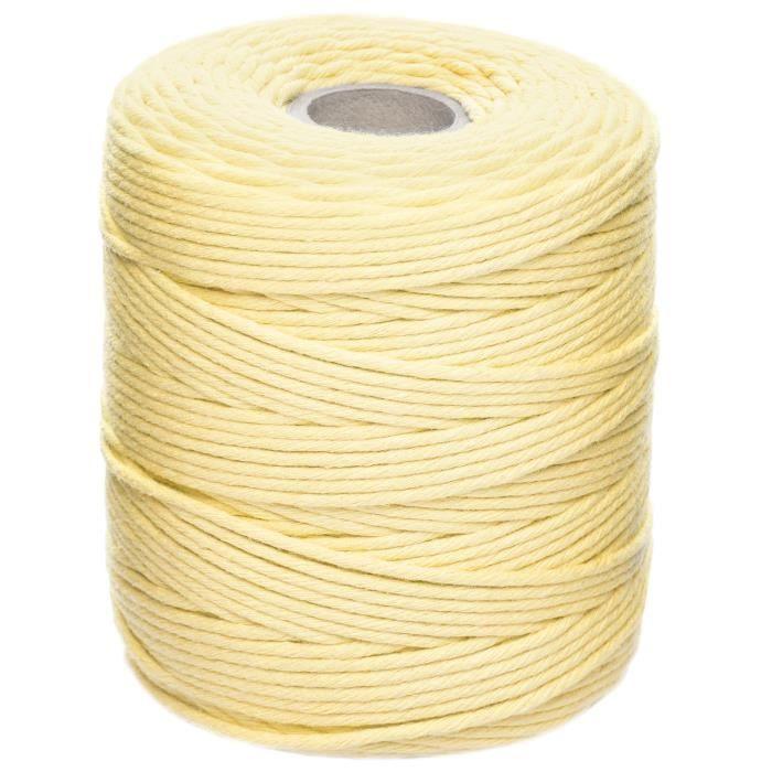 Corde Macramé - CREATIVE DECO - 3mm X 200m - Jaune Pastel - Fil De Coton Et Polyester