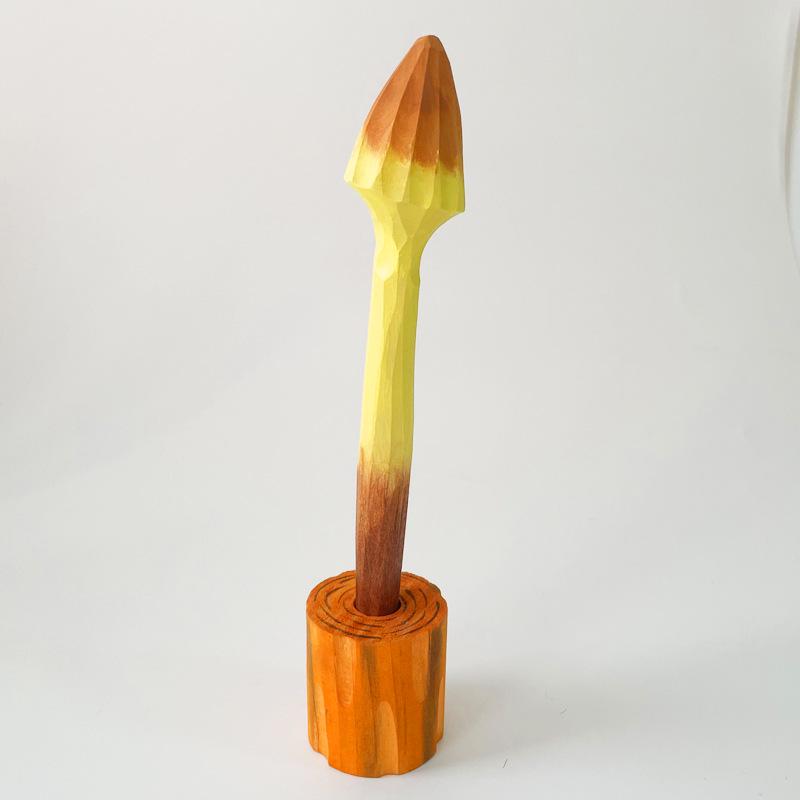 Cute Mushroom Handmade Wooden Carving Pen with Penholder - Creative Study Gift