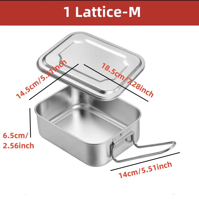 304 Edelstahl Bento Lunchbox mit Griff für Studenten Große Kapazität Quadratisch Versiegeltes Fach Lebensmittelaufbewahrungsbehälter