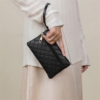 PU Leder Doppelreißverschluss Clutch Damen Handytasche Lange Brieftasche Kartenhalter Münzgeldbörse