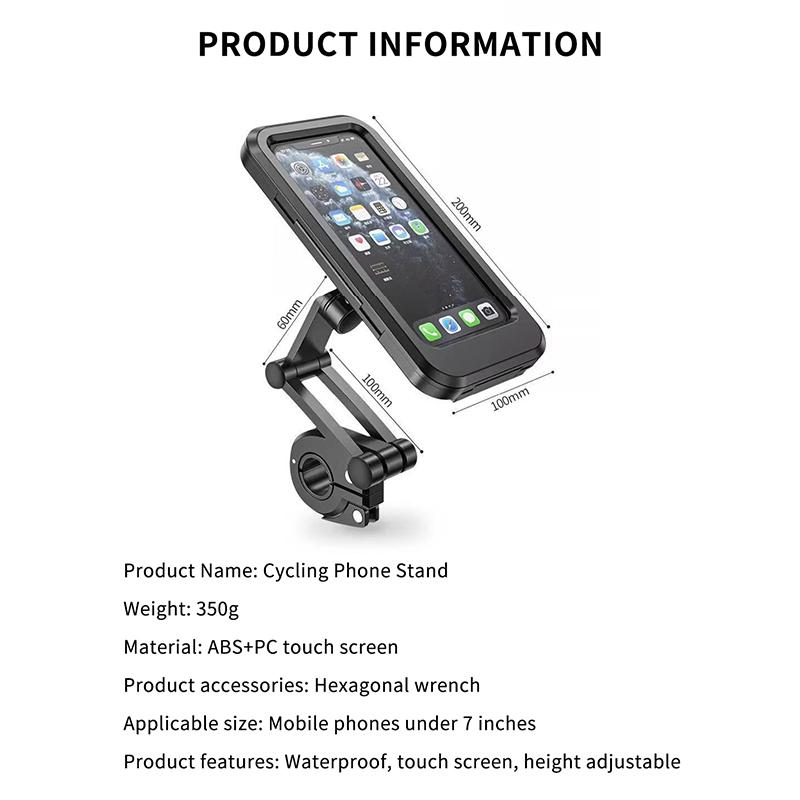 Waterproof Motorcycle Bike Mobile Phone Holder Support Universal Bicycle 360° Swivel Adjustable Gps Motorcycle Cellphone Holder