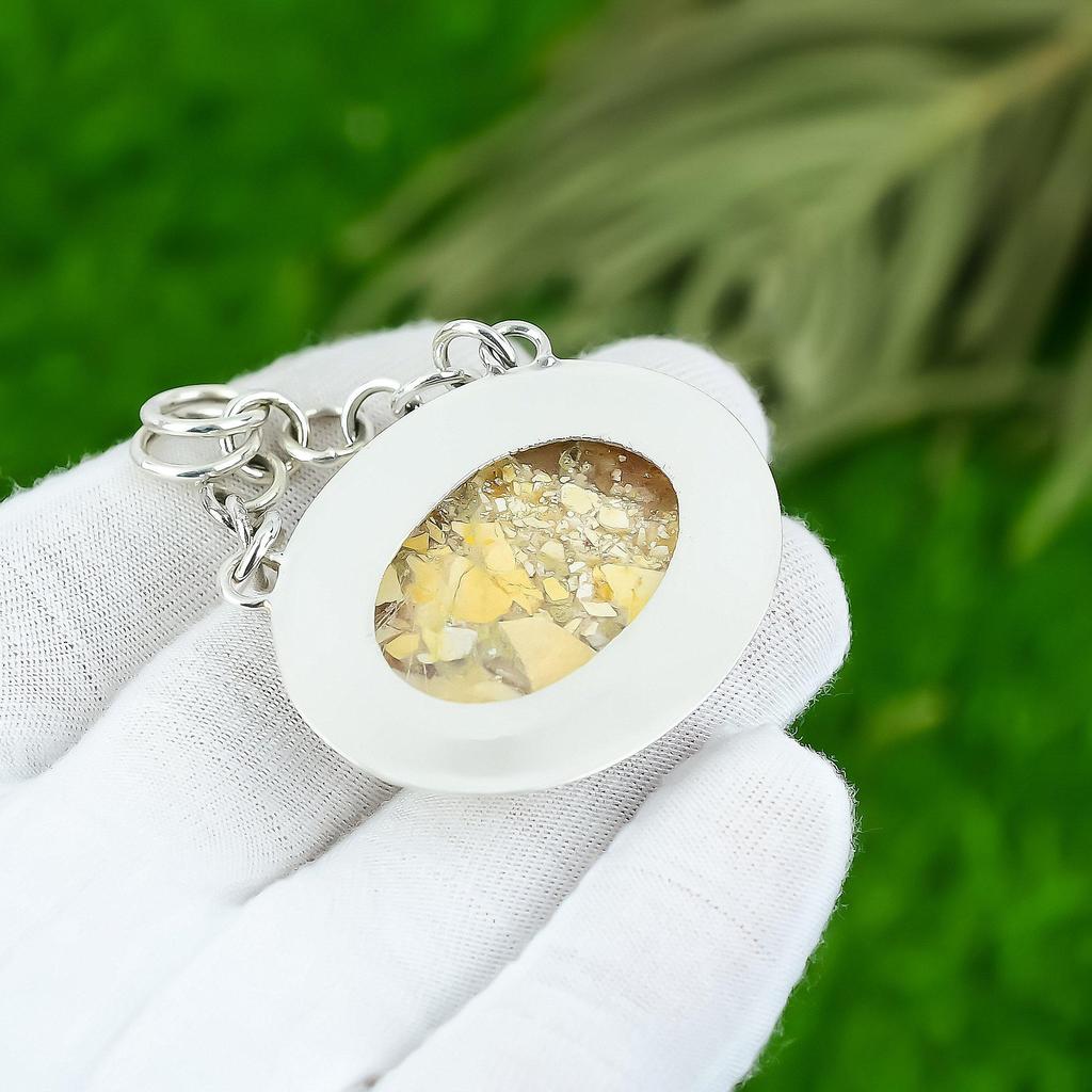 Gift For Her 925 Sterling Silver Natural Brecciated Mookaite Gemstone Pendant