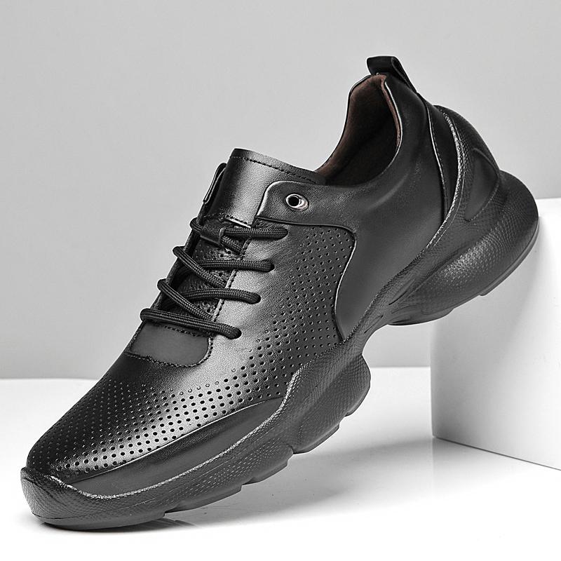 Genuine Leather Men's Casual Shoes Non-slip Outdoor Shoes Lightweight Walking Footwear All-match Sports Shoes New Male Sneakers