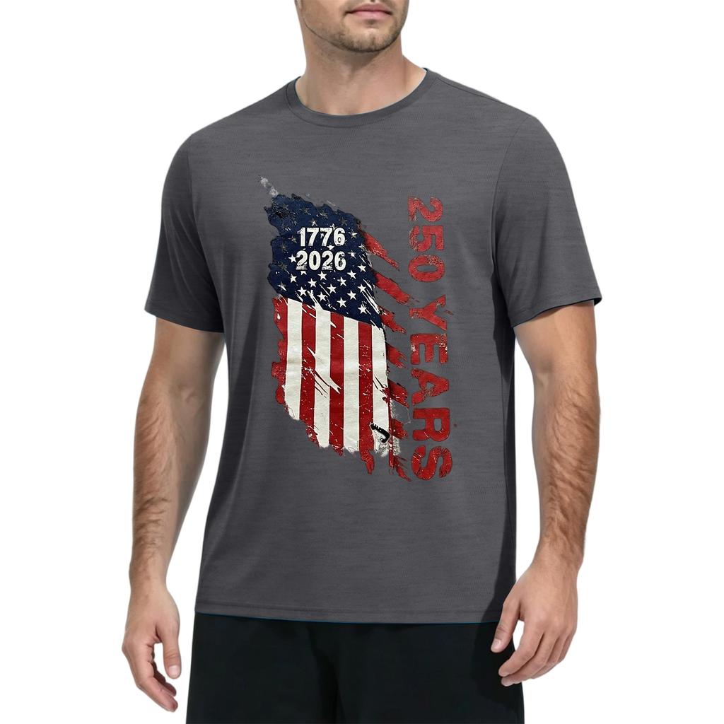 Men's Quick Dry Short Sleeve T Shirt Lightweight Athletic Fitness Tee Breathable Moisture Wicking Workout Top
