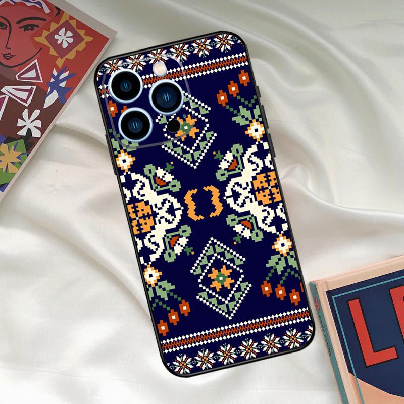 Ukraine Ornament Pattern Phone Case For iPhone 15 14 12 11 13 16 17 Pro Max 15 16 Plus 13 Mini 16e 17 Air Funda Cover