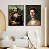 Zestaw dwóch plakatów mona lisa kwiaty