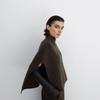 EMBRACE COLLECTION Super Fine Merino Asymmetric Neck Cape_Dark Olive