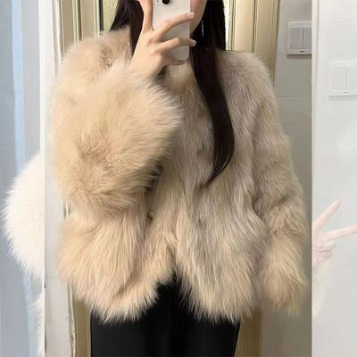 Popular Fur Coat, Small and New Autumn/winter Fur Coat, Women's Short Round Neck, Socialite's Small Fragrant Style Coat