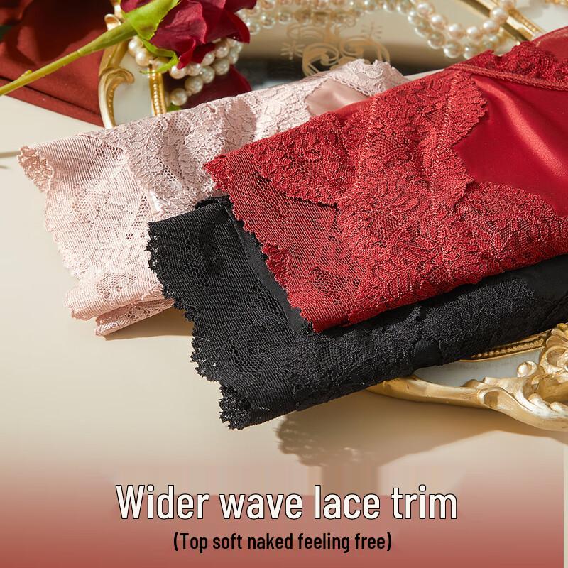 Maoren Light Luxury Sexy Silk Crotch Satin Lace Briefs